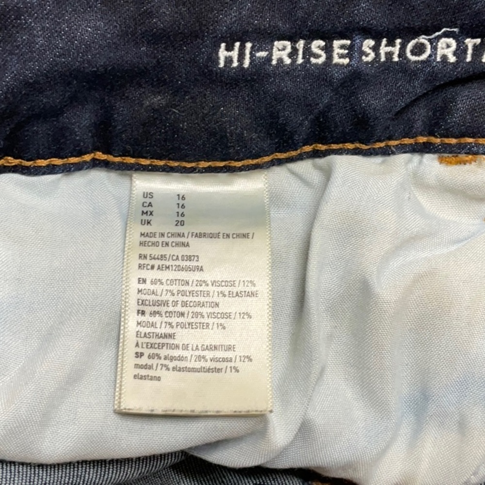 American Eagle Outfitters Super Stretch Hi- Rise Raw Hem Shorts Size 16 - Picture 5 of 7